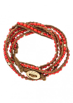Le bracelet multitour avec perles roses corail de chez Be-Boo