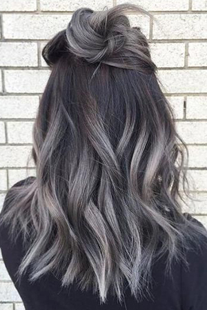 coloration ombré hair gris