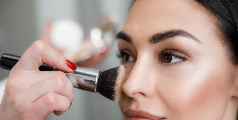 Maquillage, Femme, Blush