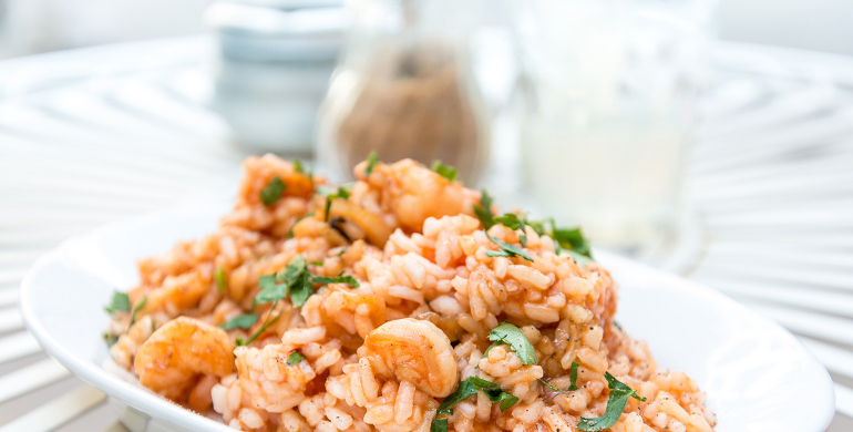 Risotto aux champignons et aux crevettes