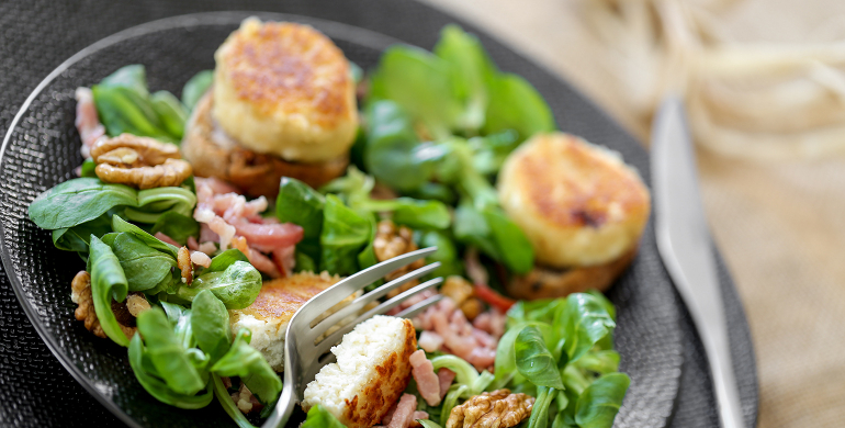 salade, Chèvre, lardons