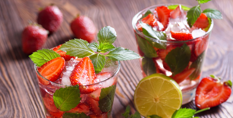 Cocktail mojito à la fraise