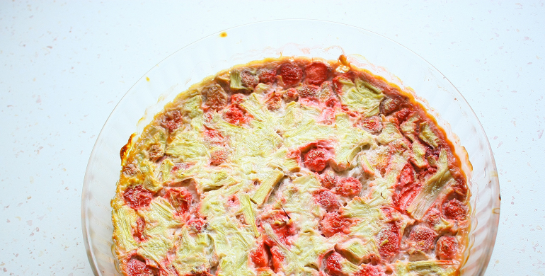 clafoutis fraises rhubarbe