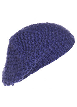 Bonnet bleu en maille épaisse, Topshop