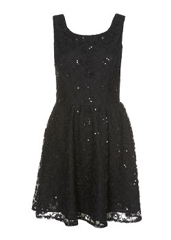 Robe noire dentelle et sequins, Topshop
