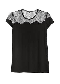 T-shirt dentelle noire, Maje