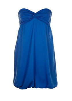 Robe bleue bustier drappée de chez Jennyfer