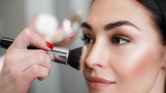 Maquillage, Femme, Blush