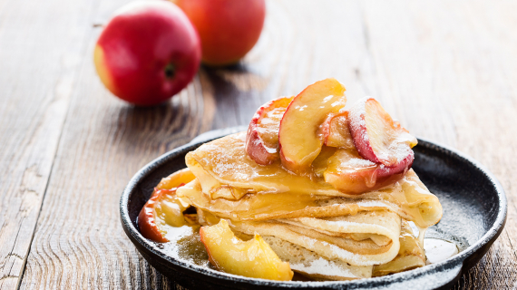 Crêpes aux pommes caramélisées