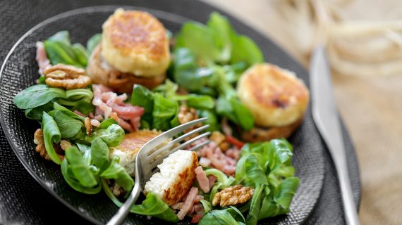 salade, Chèvre, lardons