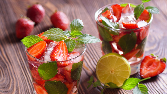 Cocktail mojito à la fraise